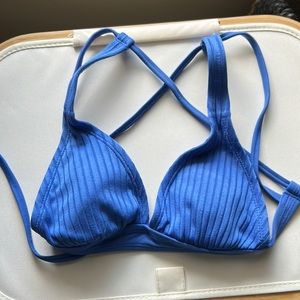 Blue/purple target swimsuit top